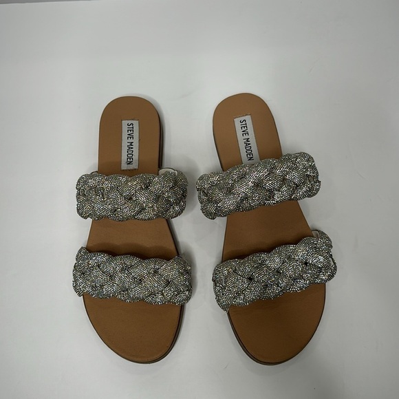 Steve Madden Silver Braided Sandals - Picture 8 of 16